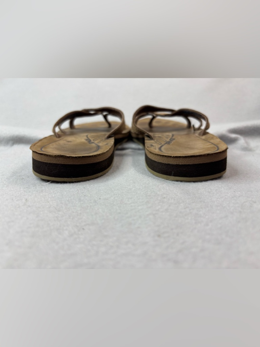 Teva 6 Women's Coastal Tan Leather Crisscross Strap Thong Sandals - Picture 6 of 9